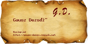 Gausz Dezső névjegykártya